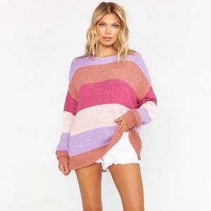 Show me your mumu Woodsy Sweater in Sunset Stripe